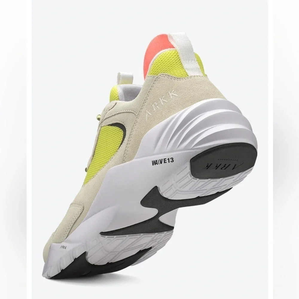 ARKK Danmark Kanetyk Suede W13 Off White Neon Lime - Women sizs